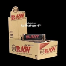 BOX of 12 - RAW Adjustable 70mm Cigarette Rolling Machines in Counter Display