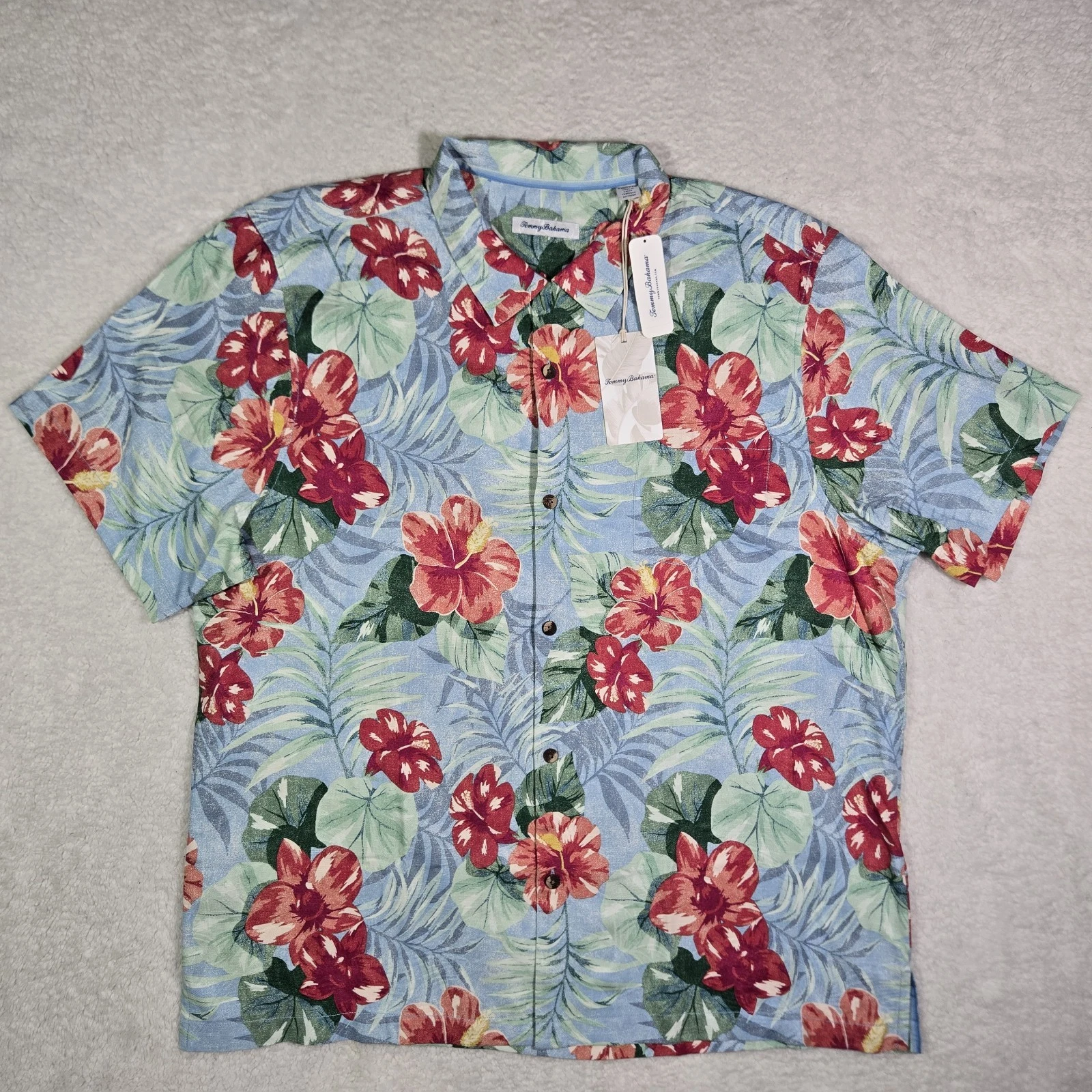 Tommy Bahama 100% Silk Mens 2XL Fridas Garden Hawaiian Button Up Floral Shirt
Opens in a new window
