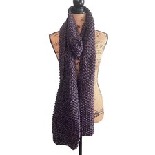 Womens Winter Cozy Casual Warm Comfy Chunky Knit Wrap Scarf Purple