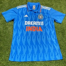 India National Cricket Team Jersey Mens Medium Adidas 2023 Blue