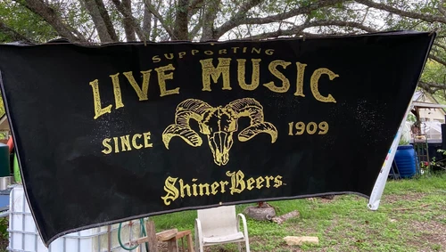 Large Shiner Bock Beer Banner Supporting Live Music 2013 Spoetzl Brewery 94"x48"