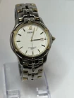 Vintage SEIKO White Dial Silver/Goldtone Mens Date Watch 7N32-0049 New Battery