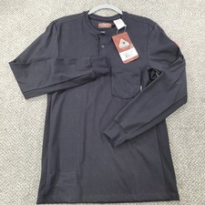 Bulwark FR Flame Resistant Henley Shirt Black CAT 2 NFPA 2112 SEL2NV6 Small NWT