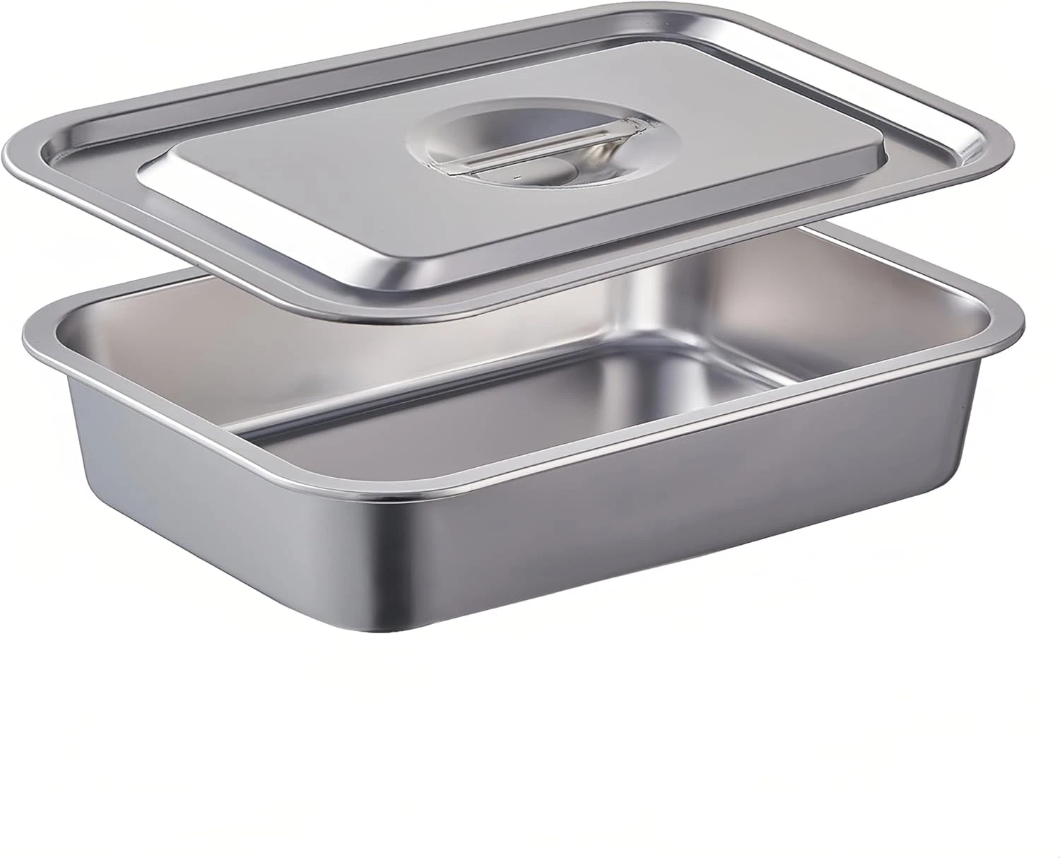 4 Inch Extra Deep Lasagna Baking Pan with Lid, 11X14 Inch 7.4QT Large Stainless