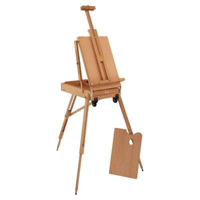 Creative Mark Monet Travel French Easel Wood Sketchbox Palette Rolling Wheel