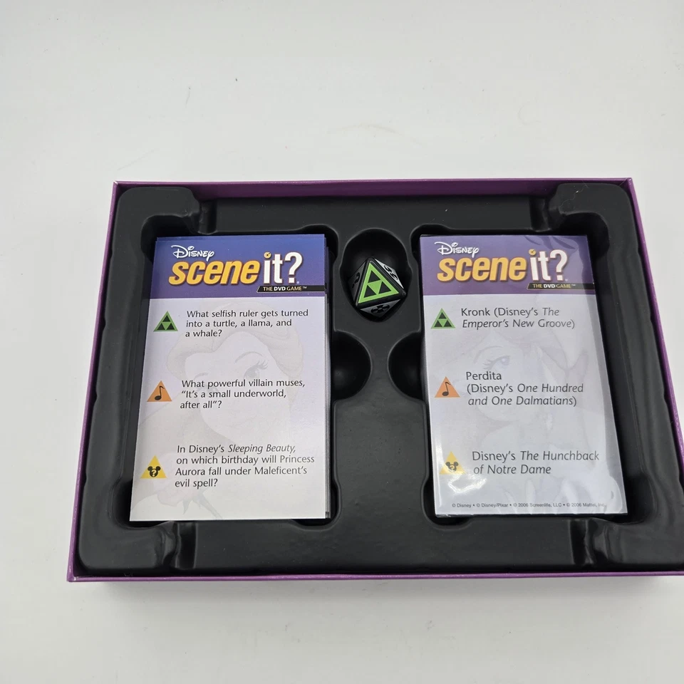 Disney Scene It Game Pack 2006 DVD Trivia Cards Dice Mattel Family Party Game - Image 3 of 3
