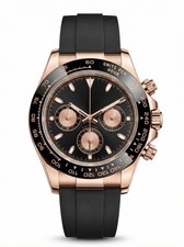 Tona Mod – Rose Gold · Black Dial · Rubber – 40mm – Chronograph