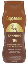 Coppertone Tanning Sunscreen Lotion, SPF 15 Broad Spectrum Sunscreen, 8 fl oz