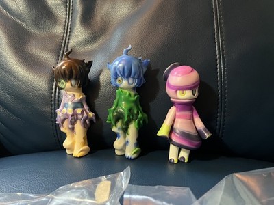Japanese Sofubi Artist Figure Three Wax Kurai Umi Hametsu Yotan Lot Of 3 Medicom