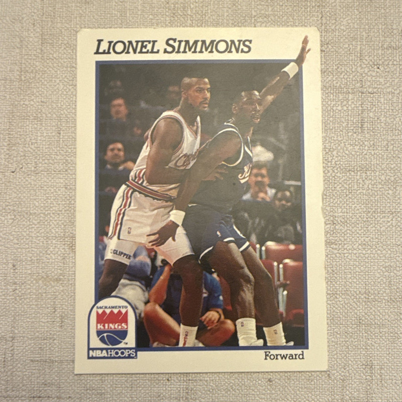 NBA Hoops 1991-92 Lionel Simmons #185 Sacramento Kings Base Set Basketball Card