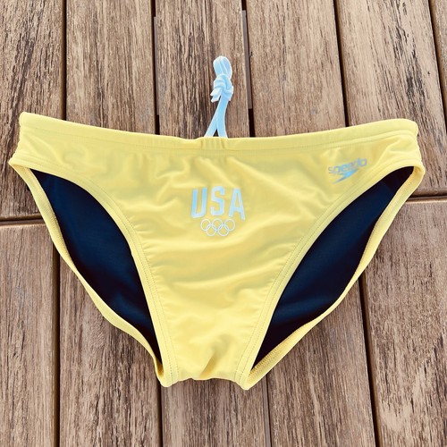 Team USA Custom Print Men’s Yellow Speedo swim Brief bikini Swimwear | eBay