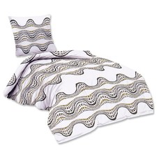 Bettwäsche Baumwolle MARIE 2teilig RV Welle 135x200 cm + 80x80 cm Marke