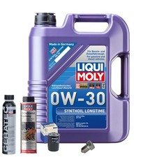 Motoröl 0W30 LIQUI MOLY 5L+MAHLE Ölfilter+Spülung+Cera Tec+Ölablassschraube