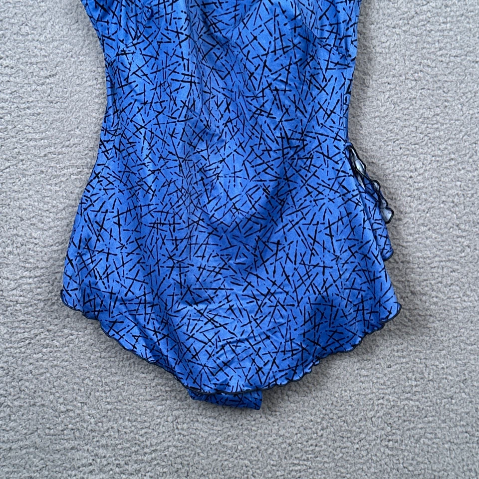 Traje de baño Maxine of Hollywood de una pieza vintage años 80 para mujer talla 14 azul acolchado Foto 3 de 4