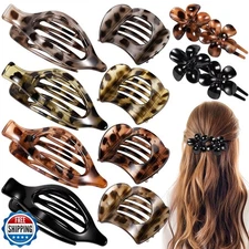 Obeoby 10 Pcs Flat Hair Clips for Women, 3 Styles French Flat Claw Clips for 