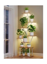 Plant Stand Indoor with Grow Lights - 64" Tall Plant Shelf Lighted Corner Pla...