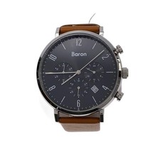 Baron/Watch/Analog/Leather/Slv/Brw