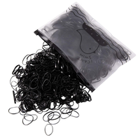 Hanyousheng 1000 StüCk Haar Haargummis,Mini Elastische BäNder,Schwarz GummibäNde