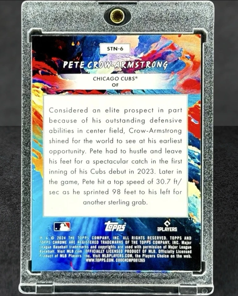 Pete Crow-Armstrong RARE ROOKIE RC COLOR BURST INVESTMENT CARD CUBS TOPPS MINT - Image 3 of 3