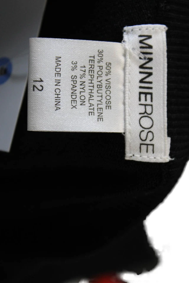 Suéter Top Pullover Minnie Rose Para Mujer Cuello Redondo Manga Abullonada Negro Talla 12 Foto 4 de 4