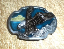 Western Siskiyou Enamel Eagle Forest Belt Buckle Williams Oregon T-30