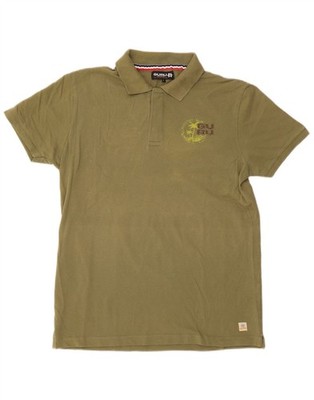 Guru Mens Polo Shirt Large Khaki Cotton DH10