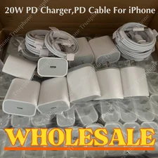Upgrade 20W Fast Charger Block Type C Cable Lot For iPhone 14 13 12 11 15 16 8 X
