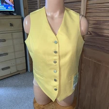 RJ CLASSICS fox Hunting Canary Vest  6R Gold Buttons NEW Horse Country Virginia