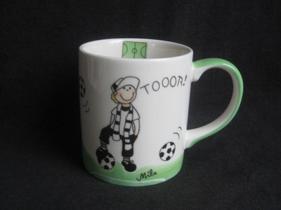 MILA Tasse Sammeltasse FUSSBALL Henkelbecher handbemalt 1tlg. TOP !*!