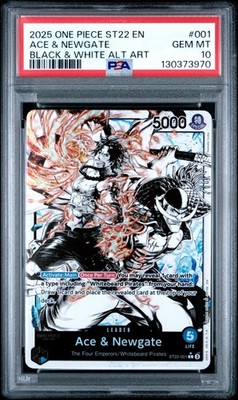 One Piece St22-002 English Ace & Newgate Black White Alt Art