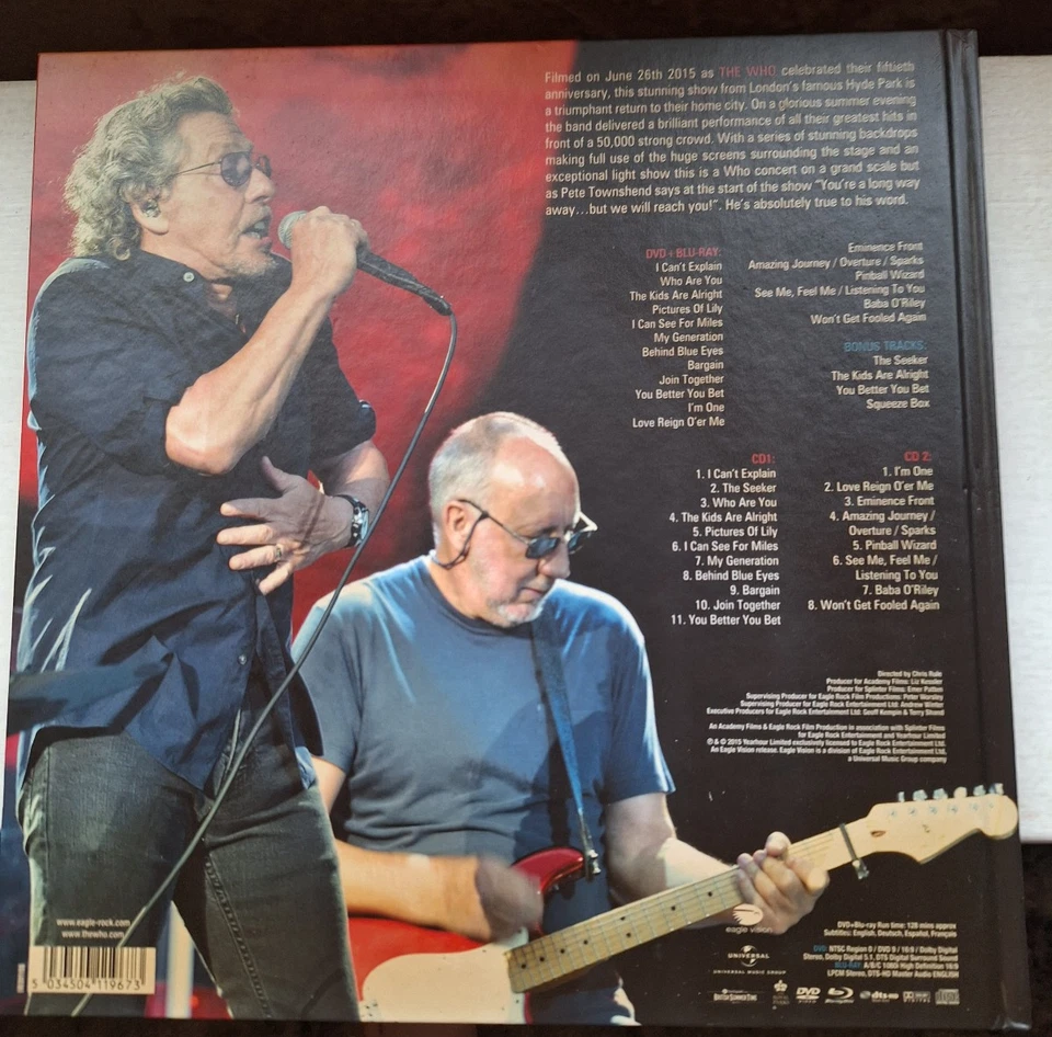 The Who Live In Hyde Park 2015 |  | Audio-CD | Book + DVD+ Blu Ray 2015 - Bild 2 von 4