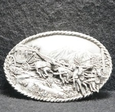 WK15147 NOS VINTAGE 1983 STAGE COACH WESTERN TRANSPORTATION BELT BUCKLE