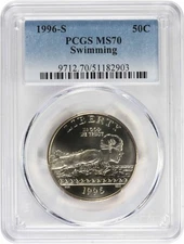 1996-S Swimming Olympic Commemorative Half MS70 PCGS Mint State 70