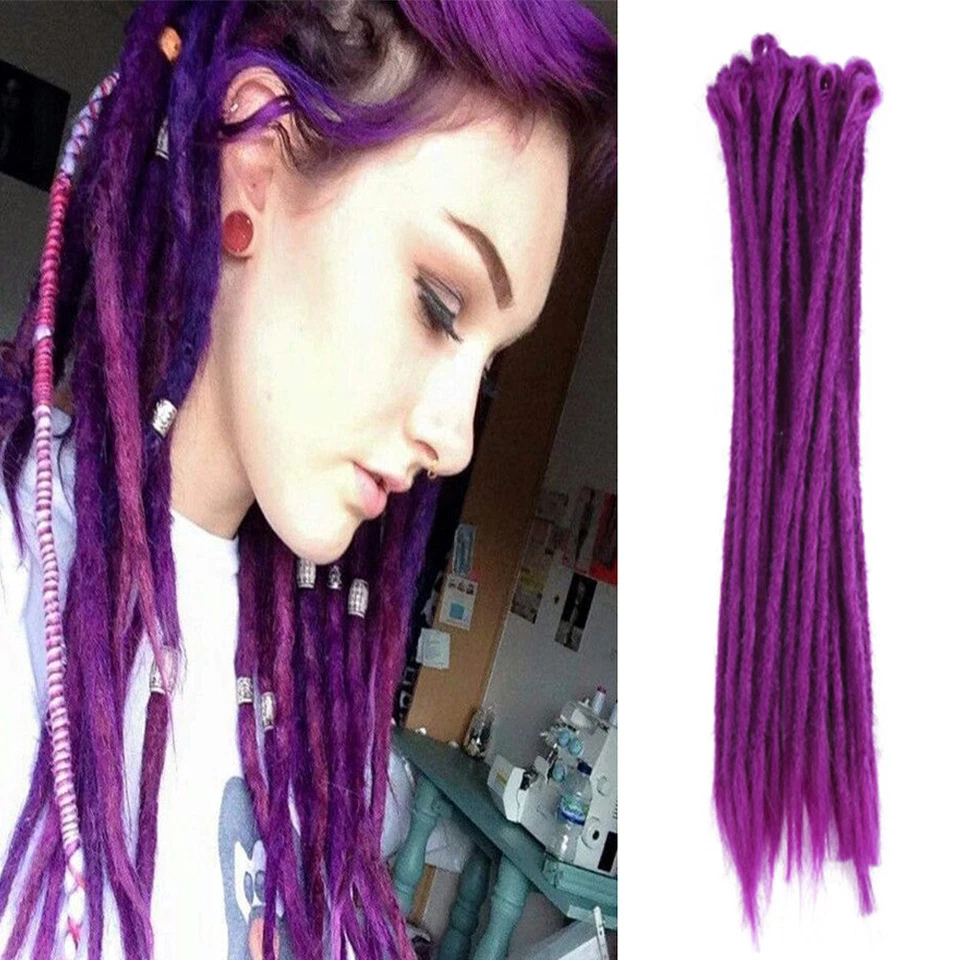 20" Dreadlocks Extensions Violette Kunsthaar Dreadlock Zöpfe SE Dreads Punk Locs - Bild 2 von 4