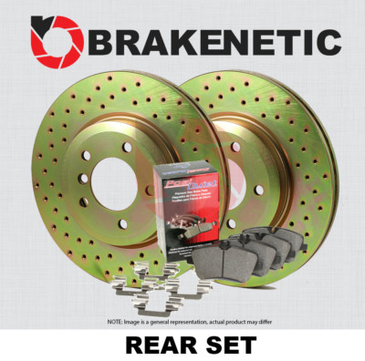 REAR BRAKENETIC Sport Drilled Brake Rotors + POSI Pads SRT8 w/BREMBO BSK13663