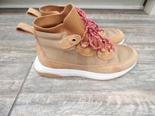 NEW Nurture Response Elias Mixed Platform Hightop Sneakers 7.5 Tan Beet