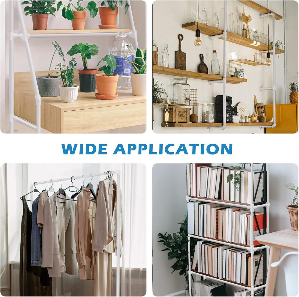 10pcs Elbow Tee Cap PVC Fittings Tent Connector Corner Joint Shelf