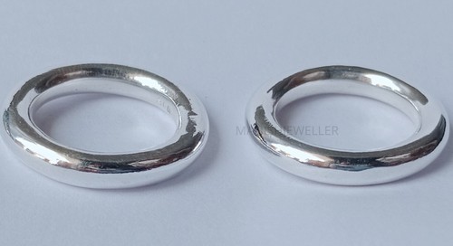 Massives 925 Silber schlichtes abgerundetes schweres Band 2er Set Ehering Herrenschmuck - Bild 4 von 6