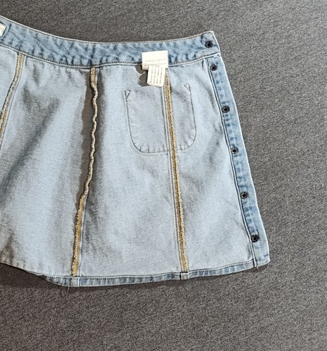 Melville Denim A-Line Short Skirt Women's Sz 28 Snaps Pockets Light Blue Cotton - Picture 8 of 15
