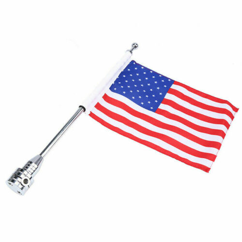 Soporte portaequipajes cromado universal bandera americana EE. UU. para Harley Touring - Imagen 6 de 9