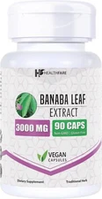 Banaba Leaf Extract Capsules | 90 Veg Capsules | 3000mg Vegetarian | "exp 07/29"