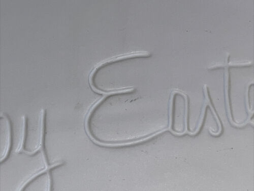 Happy Easter Threshold White Serving Platter Tray Decorative Matte Finish - Picture 2 of 7