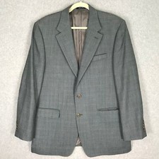 LRL Ralph Lauren Sport Coat Blazer Mens 42L Blue Silk Wool Houndstooth Tweed