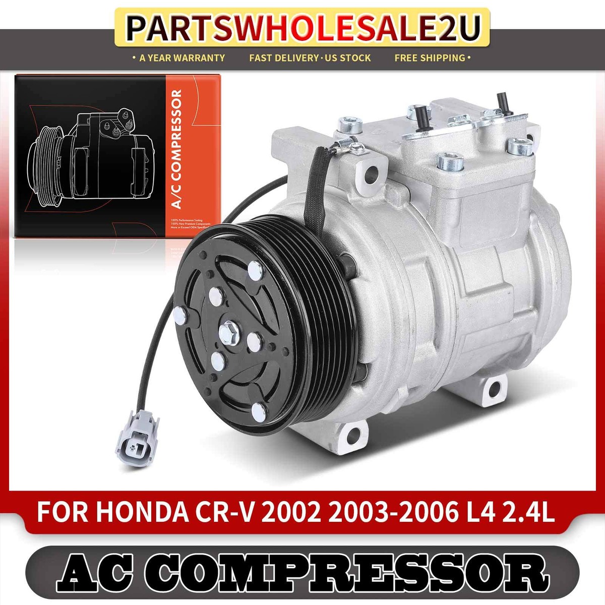 AC Compressor w/ ZTR80 Style Compressor for Honda CR-V 02-06 L4