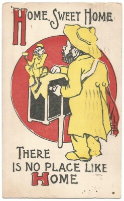 Organ Grinder with Monkey ''Home Sweet Home'' Postcard 1907