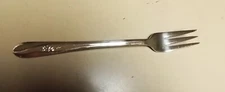 VINTAGE H & T MFG . CO. SILVER PLATE COCKTAIL FORK MEADOW FLOWERS PATTERN