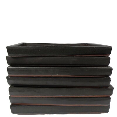 BONSAI TREE / HOUSE PLANTS / HUMIDITY TRAY / RECTANGLE / BLACK GLAZED  POTTERY | eBay