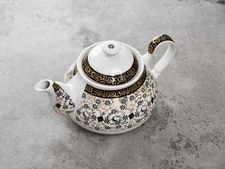 Turkish Teapot Sedef Black Daisy