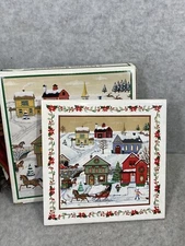 VINTAGE RUSS BERRIE & CO, TRIVET "A CHRISTMAS REMEMBERED" ITEM NO. 9692