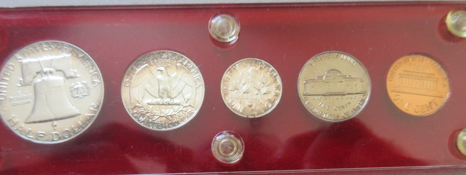 1962 United States US Five Coins Proof Mint Year Set. UNC. RJ - Image 2 of 2